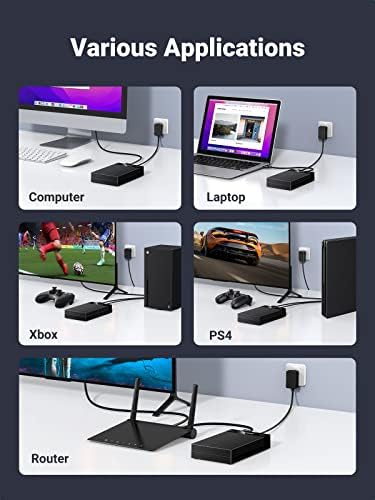 UGREEN 3.5 & 2.5 Inch SATA SSD/HDD External Enclosure – USB 3.0 Hard Drive Case with UASP Support & 12 V Power Adapter for Enhanced Compatibility with PS5, Xbox, WD, Seagate, Samsung & More – Effortless Data Transfer & Storage Expansion