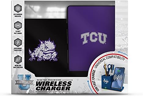 NCAA Unisex Fast Wireless Charging Stand & Desk Organizer – Stylish Multi-Device Charger for Sports Enthusiasts, Efficient Workspace Solution with Built-in Accessory Compartments