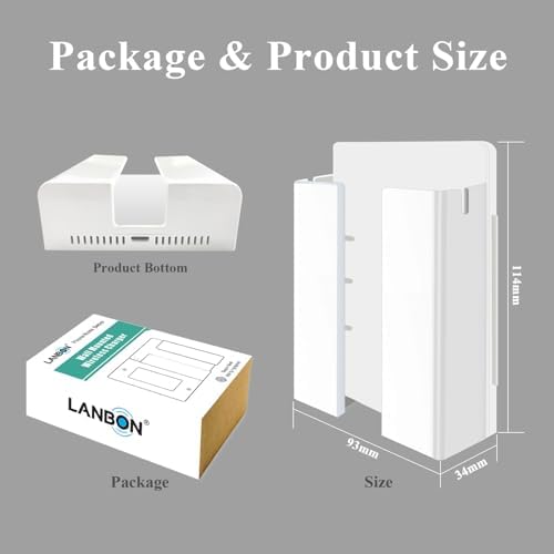 LANBON P2 Wall-Mounted Wireless Charger – 15 W Fast Charging Station for i Phone 16-11 & Galaxy S20-S25 Series, Space-Saving Design for Bedside, Desk, Garage & Kitchen – Enhanced Safety Features & Sleek Aesthetic for Modern Homes