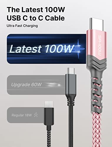 JSAUX Versatile 3-Pack USB C to USB C Cable Set – 100 W Fast Charging (10 ft, 6.6 ft, 3.3 ft) for Nintendo Switch, i Phone 16/15 Pro Max, Samsung Galaxy S25/S24, i Pad Pro – Durable, High-Speed Type C Charger Cables in Sleek Black Design for Ultimate Compatibility and Convenience