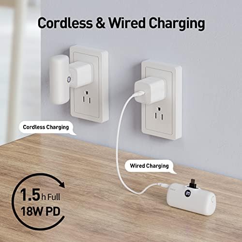 Compact i WALK 4,800 m Ah Portable Charger – High-Speed 18 W PD Power Bank with Built-in USB-C for Seamless Charging of i Phone 15/16/Pro/Max & Samsung Galaxy S25/S24/S23 – Ideal Travel Companion for On-the-Go Power Solutions