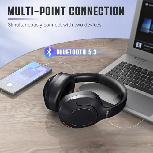 FIFINE X3 Bluetooth Over-Ear Headphones with Enhanced Noise Cancellation – 65-Hour Battery Life for Ultimate Listening Freedom – Ultra-Soft Cushions Perfect for Music, Gaming, and Travel – Compatible with i Phone, Android, and Tablets – Immerse Yourself in Superior Sound Quality