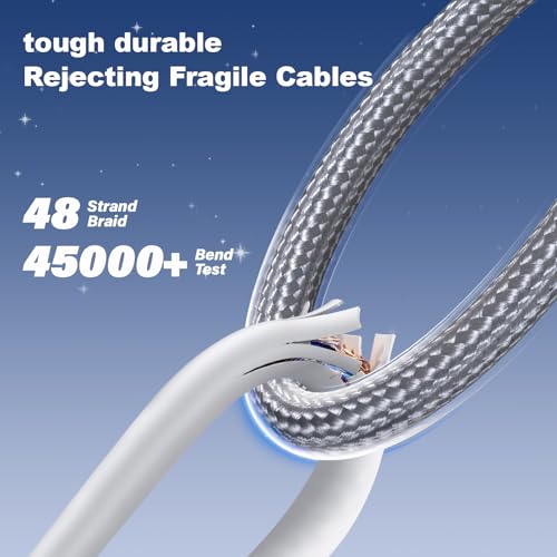 High-Speed USB C Cable 100 W – 6 ft Fast Charging Solution for i Phone 16/15 & i Pad Mini 6 – Type C to C (5-Pack) – Enhanced Durability & Versatile Compatibility – Grey Professional Design for Home & Office Use
