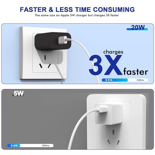 Ultimate 3-Pack USB-C Fast Charger for i Phone 16/15 – 20 W Power Delivery Quick Charge Adapter for i Pad Pro, Air Pods & More – Compact, Reliable & Safe Charging Solution for Home, Office, and Travel