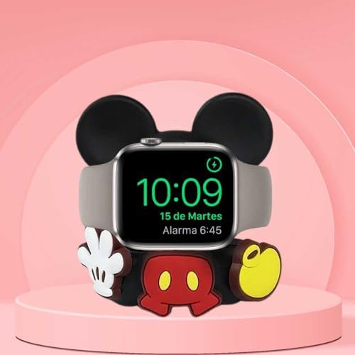 Stylish Cartoon Silicone Apple Watch Charging Dock – Enhanced Nightstand Compatibility for All Series Ultra/8/SE2/7/6/5/4/3/2/1 – Fast-Charging Solution with Tidy Cable Management for Personalized Décor and Elevated Viewing Experience