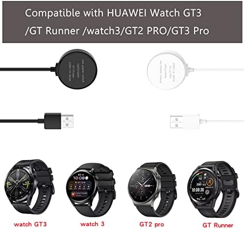 Premium Fit Turn Charging Cable Set for Huawei Smartwatches – 2-Pack 3.3 FT Replacement Dock for Ultimate, GT3, GT Runner, Watch3 Pro New, GT2 PRO, GT3 Pro & Watch D – Fast Charging, Durable & Portable Adapter for Seamless Power Management
