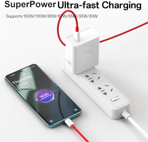 Ultra-Fast 150 W Ga N Wall Charger – Efficient USB-C Power Adapter for One Plus 13/12/R/11/10 & Mac Book – Compact 3.3 ft Cable for Seamless Travel & Everyday Power Needs – Advanced Safety Features for Optimal Device Protection