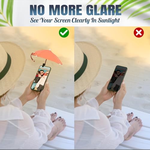 Smartphone Sunshade – Clip-On UV Protection Umbrella for Phones, Universal Fit Outdoor Accessory, Lightweight & Portable Sun Shield in Bright Yellow – Enhance Comfort & Visibility on Sunny Days