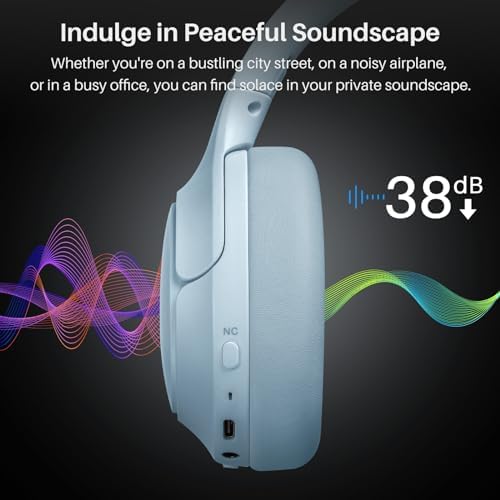 Unleash Superior Sound with TOZO HT2 Wireless Over-Ear Headphones – Advanced Noise Cancellation, Customizable EQ, and 60-Hour Battery Life for Ultimate Listening on the Go or at Home
