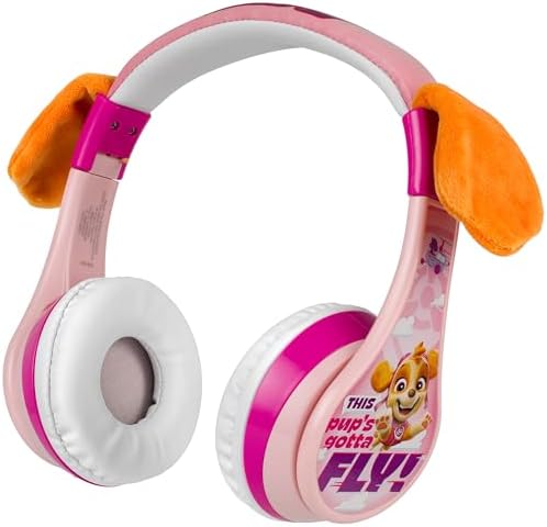 Paw Patrol Skye Kids Bluetooth Headphones – Safe and Stylish Wireless Sound with Built-in Microphone and Volume Limiting for Hearing Protection – Travel-Friendly Foldable Design Ideal for School and Home Use – Enhanced Comfort for Young Listeners and Versatile Compatibility across Devices