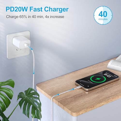 40 W Dual USB-C Fast Charger & 10 ft Cable – The Ultimate High-Speed Charging Solution for i Phone 16/15 and i Pad Pro/Air/Mini – Effortless Compatibility for Modern Tech Users