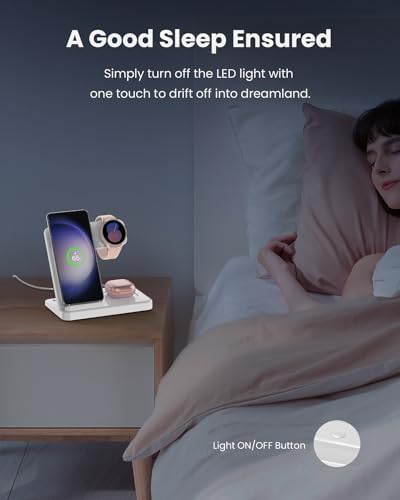 3-in-1 Wireless Charging Station for Apple Devices – Fast Charging Dock for i Phone 15/14/13/12 Pro Max, Apple Watch Series 8/7/SE/6/5/4/3/2, and Samsung Phones – Sleek Multi-Device Charger with Enhanced Safety Features and Compact Design