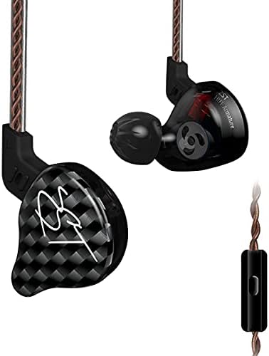 CCZ DC01 Pro Wired In-Ear Monitor Headphones – Premium Gaming Earbuds with Patent-Pending Comfort-Fit Ear Fins – Exceptional Sound Quality for Gamers and Musicians – Versatile Compatibility for All Devices – Sleek Black Design for Style and Performance