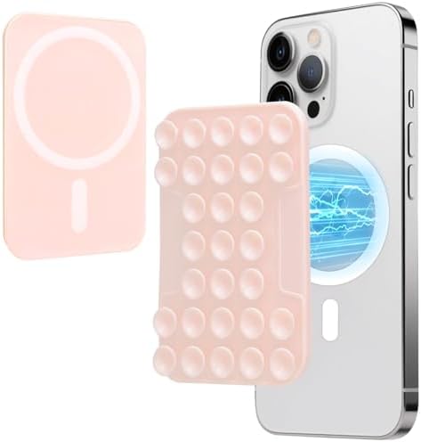 Mag Safe Suction Mount for i Phone 12-16 Series | Premium Silicone Phone Holder with Magnetic Grip | Hands-Free Video Recording and Streaming | Transparent Design for Seamless Integration | Ideal for Tik Tok and Instagram Content Creation