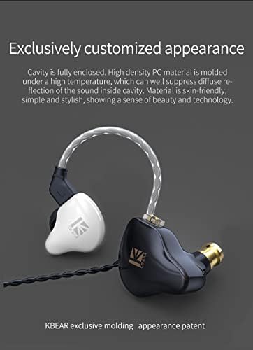 KBEAR KS1 Wired In-Ear Headphones – Premium Deep Bass Earbuds with Noise Cancellation for Gamers and Musicians, Featuring Dynamic Driver and Secure Ear Hooks for Enhanced Performance in Black – Your Ultimate Audio Solution for Gaming and Live Stages
