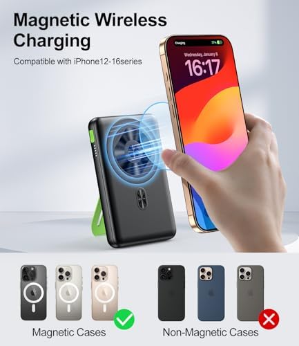 Revolutionary Magnetic Power Bank 10000 m Ah with Active Cooling Fan – Foldable Wireless Charger for i Phone 16/15/14/13/12 Pro/Pro Max/Plus/Mini – High-Speed Charging Solution for Ultimate Portability and Performance