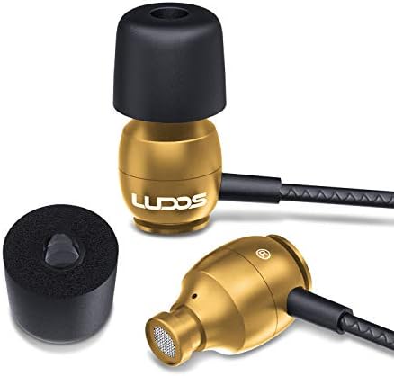 LUDOS Clamor Wired Earbuds – Premium Noise-Isolating In-Ear Headphones with Memory Foam Tips, Built-in Microphone, 5-Year Warranty – Perfect for i Phone and Samsung Users, Ideal for Students and Small Ears in Stylish Pink – Ultimate Sound Quality and Comfort for Everyday Use