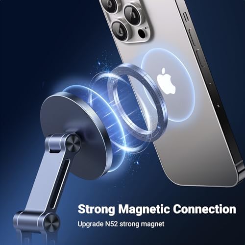 UGREEN 360° Rotation Magnetic iPhone Stand for MagSafe, Cell Phone Stand for Desk Ergonomic Design Adjustable Compatible with iPhone 16 Pro 15 Pro Max 14 Plus 13 12 and MagSafe Case – Enhanced Compatibility and Speed