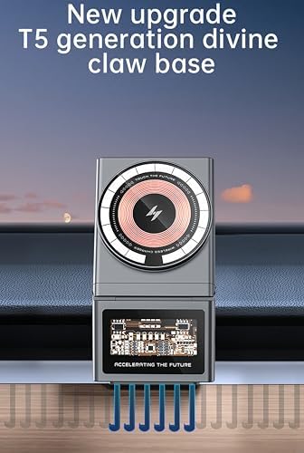 Tinlucys Mag Safe Car Mount for Tesla Model 3/Y (2017-2024) – 15 W Fast Wireless Charging for i Phone 15/14/13/12 – Innovative Design with 360-Degree Rotation and Effortless Compatibility – Elevate Your Driving Experience with Seamless Navigation and Power