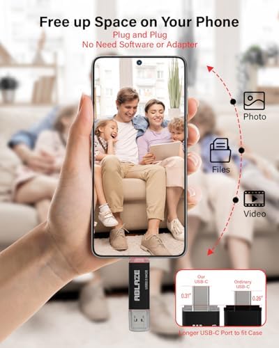 ABLAZE 128 GB Dual USB C Flash Drive 2 Pack – Ultra-Fast USB 3.0 & Type C Compatibility for i Phone 16/15, Android Devices, Laptops & Tablets – Perfect for On-the-Go File Transfers and Data Storage Solutions