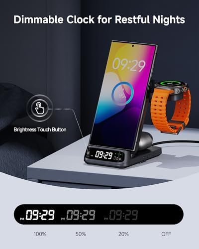 Ultimate 3-in-1 Wireless Charging Station for Samsung Devices – Fast Charging Hub for Galaxy S25 Ultra/S25+/S25/S24/S23, Z Flip7/Z Fold7, and Galaxy Watch Series 7/Ultra/FE/6/5 with Buds 3 Pro Compatibility – Sleek Design, No Adapter Required for Effortless Charging Experience