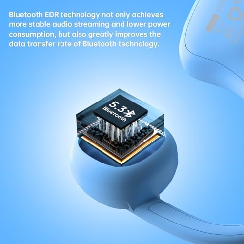 LOBKIN Kids Bluetooth Earbuds – Safe Listening with Lightweight Open Ear Design and IPX5 Waterproof Protection – Advanced Bluetooth 5.3, Built-in Microphone – Perfect for School, Home, and Outdoor Adventures – Ideal Gift for Young Explorers