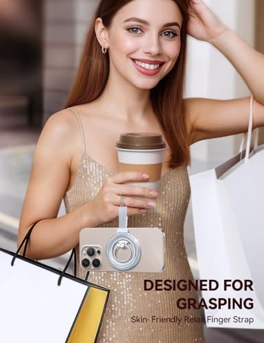 JOYROOM 2025 Magnetic Phone Grip – Super-Strong Magnet & Stylish Twinkle Design for i Phone 16/15/14/13 – Includes Silicone Lanyard for Enhanced Security and Convenience – Lightweight, Durable Accessory Perfect for On-the-Go Lifestyles