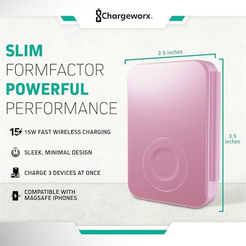 Effortless Charging: 3-in-1 Foldable Wireless Charger Station in Blush Pink – 15 W Fast Charging for i Phone, Samsung, Smartwatches & Headphones – Compact, Portable Design with Magnetic Alignment for Ultimate Convenience and Safety