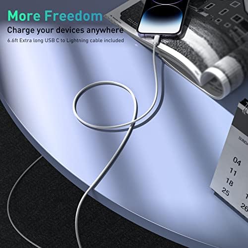 Quntis 20 W High-Speed i Phone Charger Block with 6 FT USB-C to Lightning Cable – Rapid Charging Solution for i Phone 14, 13 Pro, Max, Mini, 12, 11, XS, XR, X, and i Pad – Compact, Durable, and MFi Certified for Optimal Performance