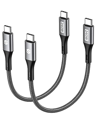 Silkland 240 W USB C to USB C Fast Charging Cable (1.5 FT, 2 Pack) – Ultimate 100 W PD 3.1 Power Delivery for i Phone 16 Series, Mac Book Pro/Air, i Pad Pro/Air/Mini, Samsung, and Pixel Devices – Superior Compatibility and Enhanced Speed for Tech Enthusiasts