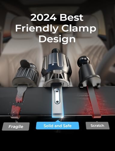 LISEN Delas 3-in-1 Adjustable Car Phone Holder Mount – Versatile Dashboard, Air Vent & Windshield Solution for i Phone 16 Pro Max, Samsung Galaxy & More – Effortless Tool-Free Installation for Enhanced Safety & Modern Aesthetics in Sleek Black Design