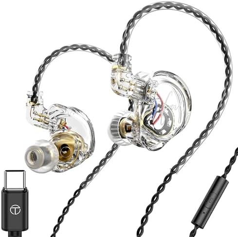 Elevate Your Sound Experience with FEDAI TRN CS4 In-Ear Headphones – Cutting-Edge Dual Dynamic Drivers for Superior Hi-Fi Stereo Sound, Effective Noise-Cancelling Technology, Ergonomically Designed for Comfort, and Unmatched Device Compatibility – Ideal for Audiophiles, Musicians, and Gamers Seeking Crystal Clear Audio Clarity on the Go