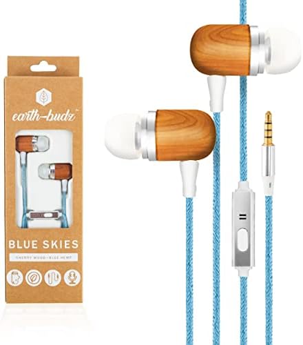 Eco-Friendly Wood Earbuds – Premium Noise-Isolating Headphones with In-Line Microphone for Seamless Calls and Music Control – Lightweight, Handcrafted, and Compatible with All Devices – Perfect for Music Lovers Seeking Natural Sound Quality