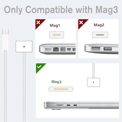 Ultimate 96 W USB-C Power Adapter for Mac Book Pro & Air – Fast Charging with 6.6 ft Cable, Compatible with M1, M2, M3, M4 Models from 2021-2025 – Enhanced Safety & Universal Compatibility for All USB-C Devices – Experience Lightning-Fast Charging & Superior Durability