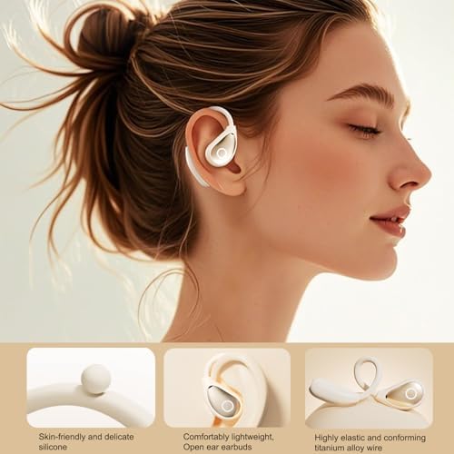 Open Ear Wireless Bluetooth Earbuds for Active Lifestyles – Advanced Air Conduction Technology, Superior Sweat Resistance, and Long-Lasting Battery in LED Charging Case – Ideal for Running, Safe Driving, and Daily Fitness Use
