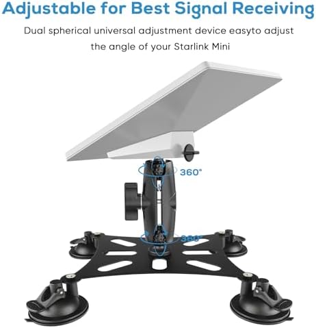 Starlink Mini Mount – Versatile Suction Cup Mounting Kit for Enhanced Mobile Internet Access, Perfect for Sunroofs, Windows, and Roofs – Adjustable Design for Optimal Signal Reception and Effortless Installation – Lightweight and Portable Starlink Accessory for Reliable Connectivity on the Go