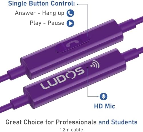 LUDOS OMNITONE USB-C Earbuds – Rich Sound Quality & Comfortable Fit for i Phone 16 & Samsung Galaxy S24 – Noise-Canceling Technology, Ergonomic Design, 5-Year Warranty – Turquoise – Perfect for Music, Gaming, and Calls with Quick USB-C Connectivity and Wide Device Compatibility