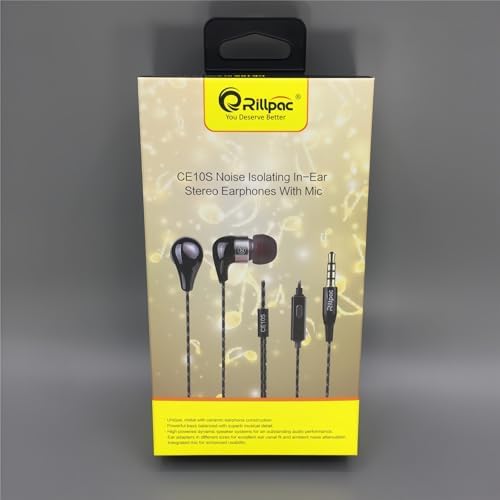 Premium CE10 S Noise-Isolating In-Ear Headphones with Hi-Fi Stereo Sound, Built-in Microphone, and Universal Smartphone Compatibility – Ergonomic Design for Ultimate Comfort and Immersive Listening Experience in Sleek Black Finish