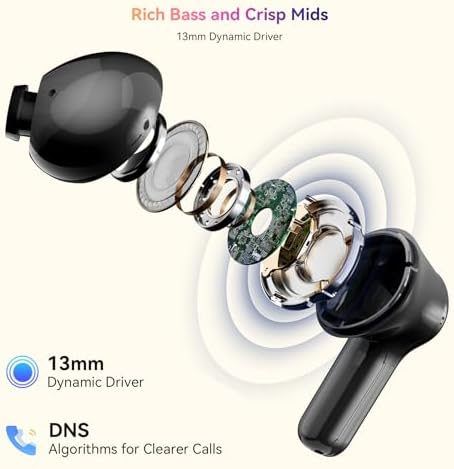 Cutting-Edge Bluetooth 5.4 Wireless Earbuds with Superior Hi-Fi Stereo Sound and Deep Bass – Advanced Noise-Cancellation for Crystal Clear Calls, 40-Hour Playtime, and IPX7 Waterproof for Ultimate Sports Performance – Seamlessly Compatible with Android & i Phone Devices