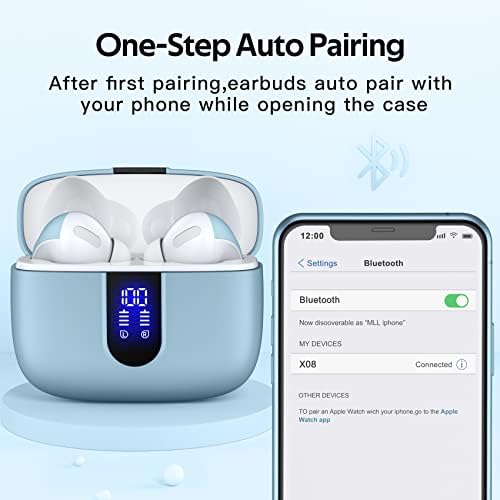 TAGRY True Wireless Bluetooth Earbuds – 60 Hours Playback with LED Battery Display, IPX5 Waterproof, Wireless Charging Case – Perfect for Sports, TV, Smartphones, and Laptops – Superior Sound Quality and Comfort for Active Lifestyles