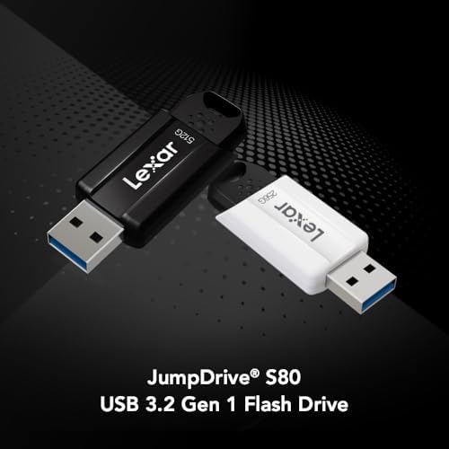 Lexar 512 GB S80 USB 3.2 Gen 1 Flash Drive: High-Speed Data Transfer at 150 MB/s, Compact External Storage Solution for Effortless File Management, Enhanced Compatibility with USB 3.0 & 2.0, Durable Design for On-the-Go Professionals and Creatives