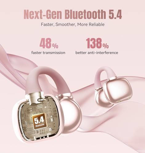 Elevate Your Audio Game with King Lucky Wireless Bluetooth 5.4 Earbuds – Stylish Clip-On Design with Advanced Noise Cancelling, 50-Hour Battery Life, and Waterproof Durability – Perfect for Active Lifestyles, Small Ears, and Glasses Wearers in Trendy Pink. Enjoy Unmatched Comfort, Seamless Connectivity, and Immersive Sound Quality Ideal for Fitness, Daily Commutes, and Casual Listening.