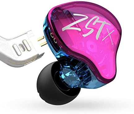 KZ ZST X Hybrid Dual Driver In-Ear Monitors – Premium Hi-Fi Stereo Earbuds with Detachable Cable for Audiophiles & Musicians, Ergonomic Design for Ultimate Comfort, Enhanced Audio Clarity & Precision, Lightweight & Portable for On-the-Go Listening in Cyan