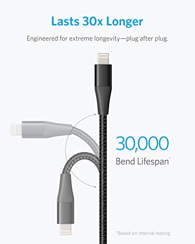 Anker 551 USB-A to Lightning Cable (3 ft) – Ultra-Fast Charging i Phone Charger, MFi Certified for i Phone 13/12/11/X/8 Series, Durable Nylon Build for Home and Car Use, Superior Compatibility and Reliability