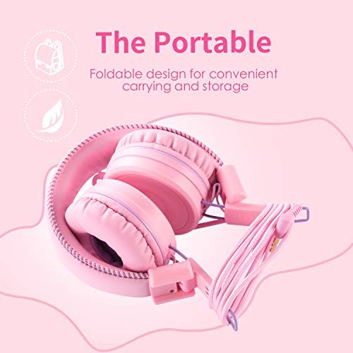 Vibrant Adjustable Purple M1 Kids Headphones – Lightweight Foldable On-Ear Stereo Headset with Tangle-Free 3.5 mm Jack for Engaging Audio Adventures – Perfect for Music, Movies, and Learning Activities – Durable Design for Young Listeners