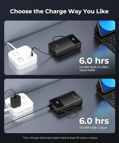 High-Capacity 30,000 m Ah Portable Power Bank with Built-in USB-C Cable – 22.5 W Super Fast Charging for i Phone, i Pad, Google, Xiaomi – Ideal for Travel, Camping, and Emergency Power Solutions – Slim and Lightweight Design with 17-Layer Safety Protection for Maximum Reliability – Perfect for Charging Multiple Devices Simultaneously – Enjoy 24/7 Customer Support and 36-Month Warranty