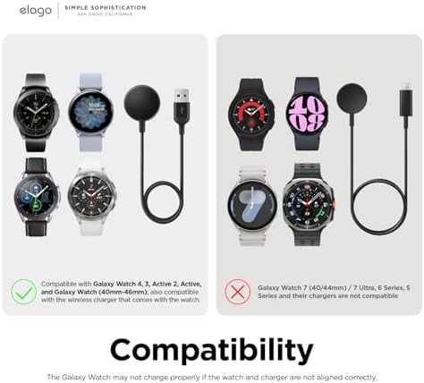 elago Premium Charging Dock for Samsung Galaxy Watches – Sleek Black Stand for Galaxy Watch 4, 4 Classic, 3, and Active (40-46 mm) – Fast-Charging Compatible Design – Perfect Desk or Nightstand Accessory for Effortless Smartwatch Management