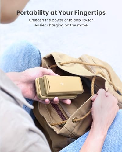GEEKERA 3-in-1 Foldable Wireless Charging Station for Apple Devices – Fast Charge Your i Phone 16/15/14/13/12/11 Pro Max, Apple Watch Ultra/10/9/SE/8/7/6/5 & Air Pods Pro/4/3/2 with Travel-Friendly Design – Ultimate Multi-Device Charging Solution for Home & On-the-Go Efficiency