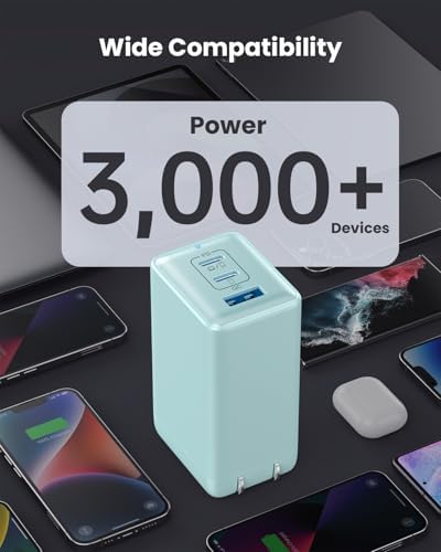 145 W Ga N III USB-C Charger – 3-Port Fast Charging Station for Mac Book Pro/Air, i Phone 15/Pro, Galaxy S24 & Dell XPS – Compact & Lightweight Laptop Adapter with PD, QC, PPS Technology – Stylish Green Design for On-the-Go Power Solutions