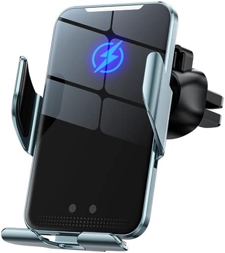 15 W Fast Wireless Car Charger with Auto-Clamping Phone Mount – Universal Compatibility for i Phone 16/15/14/13/12/11 Pro Max & Samsung Galaxy S24/S23/S22/S21/S20/S10+ – 360-Degree Adjustable Holder for Enhanced Safety and Convenience – Streamlined Charging Solution in Sleek Gray Finish